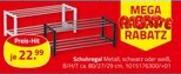 Schuhregal Metall, schwarz oder weiß