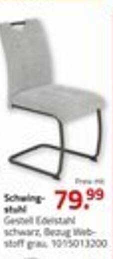 Schwingstuhl Gestell Edelstahl schwarz, Bezug Webstoff grau
