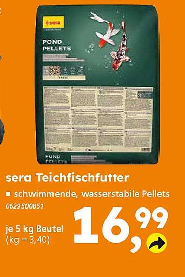 Sera Teichfischfutter - schwimmende, wasserstabile Pellets