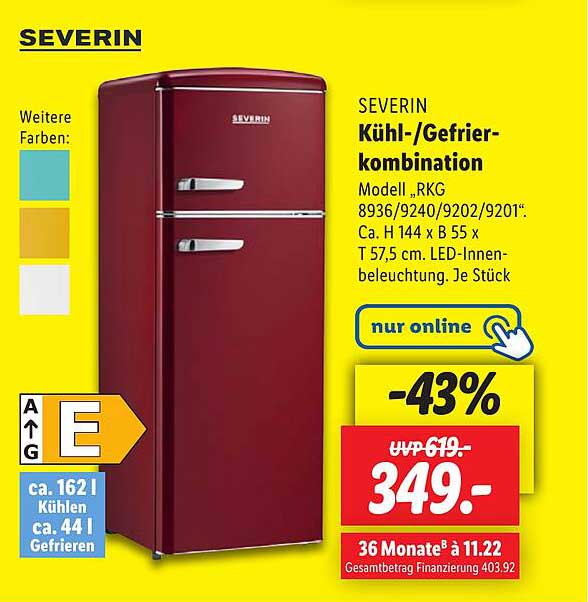 SEVERIN Kühl-/Gefrierkombination