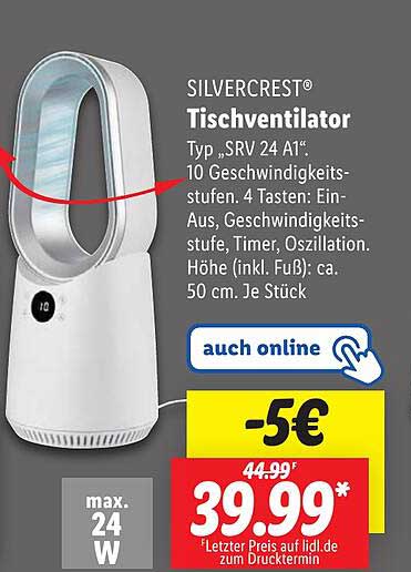 SILVERCREST® Tischventilator Typ 'SRV 24 A1'