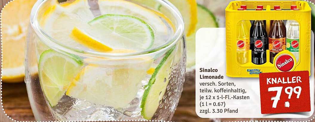 Sinalco Limonade verschiedene Sorten, teilweise koffeinhaltig, je 12 x 1-L-Fl- Kasten