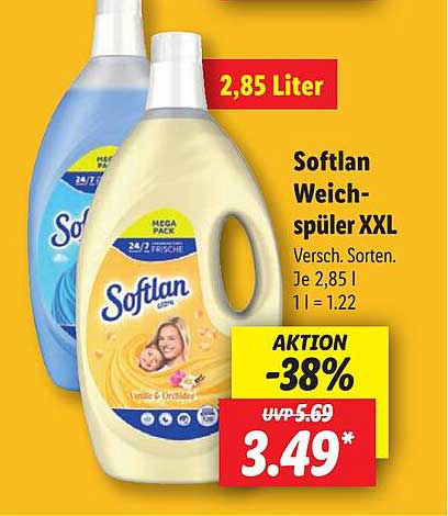 Softlan Weichspüler XXL 2,85 Liter - Verschiedene Sorten