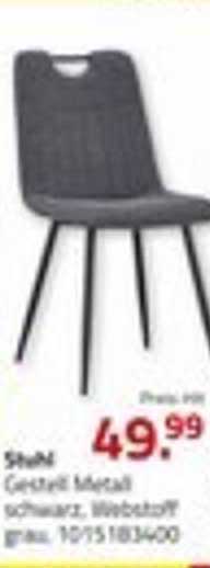 Stuhl Gestell Metall schwarz, Webstoff