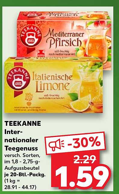 Teekanne Internationaler Teegenuss: Mediterraner Pfirsich und Italienische Limone