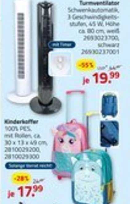 Towerventilator 3 Geschwindigkeitsstufen, 45 W, Höhe ca. 80 cm, schwarz