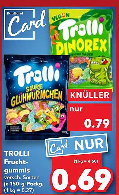 TROLLI Fruchtgummis - verschiedene Sorten, je 150-g-Pack.