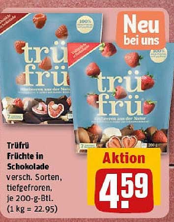 trüfrü Früchte in Schokolade, verschiedene Sorten, tiefgekühlt, je 200-g-Btl.