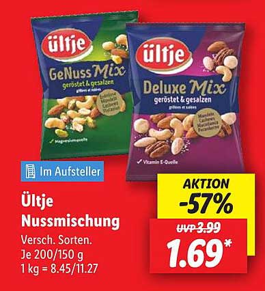 Ültje Nussmischung - Verschiedene Sorten, 200/150 g