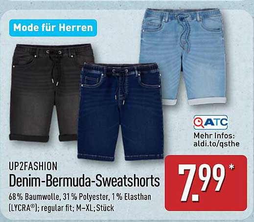 UP2FASHION Denim-Bermuda-Sweatshorts