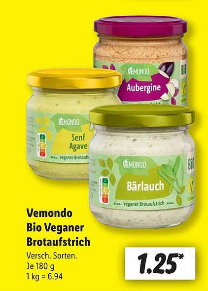Vemondo Bio Veganer Brotaufstrich - Verschiedene Sorten