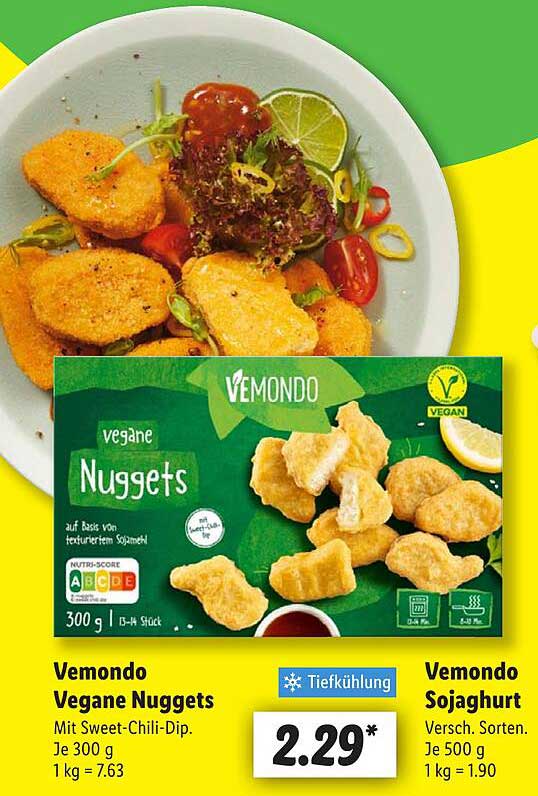 Vemondo Vegane Nuggets mit Sweet-Chili-Dip