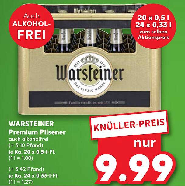 WARSTEINER Premium Pilsener auch alkoholfrei