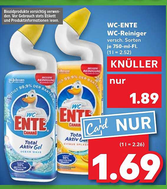WC-ENTE WC-Reiniger, versch. Sorten, 750 ml