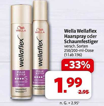 Wella Wellaflex Haarspray oder Schaumfestiger 250/200-ml-Dose