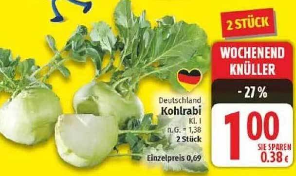 Wochenend-Knüller: 2 Stück Kohlrabi zum Sonderpreis!