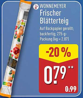 Wonnemeyer Frischer Blätterteig 275-g-Packung