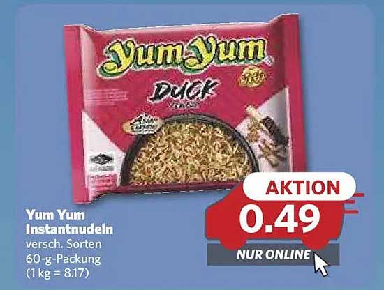 Yum Yum Instantnudeln Duck - 60-g-Packung