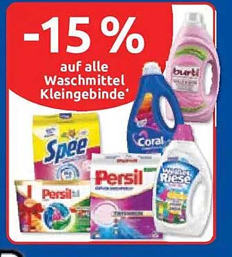 -15 % auf alle Waschmittel Kleingebinde*
