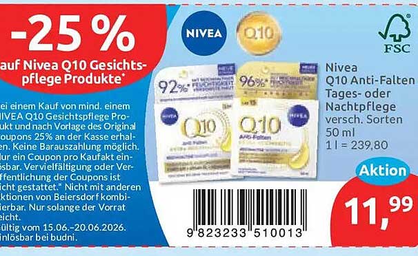 -25 % auf Nivea Q10 Gesichts-pflege Produkte*