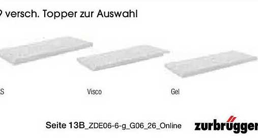 3 versch. Topper zur Auswahl