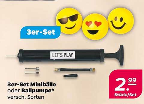 3er-Set Minibälle oder Ballpumpe* versch. Sorten