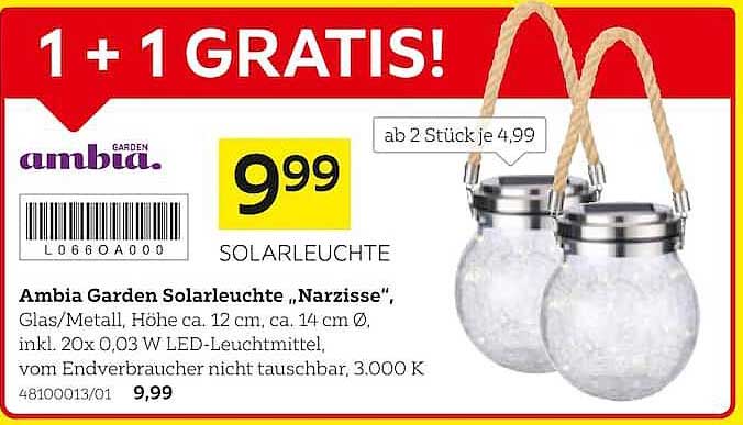 Ambia Garden Solarleuchte „Narzisse“
