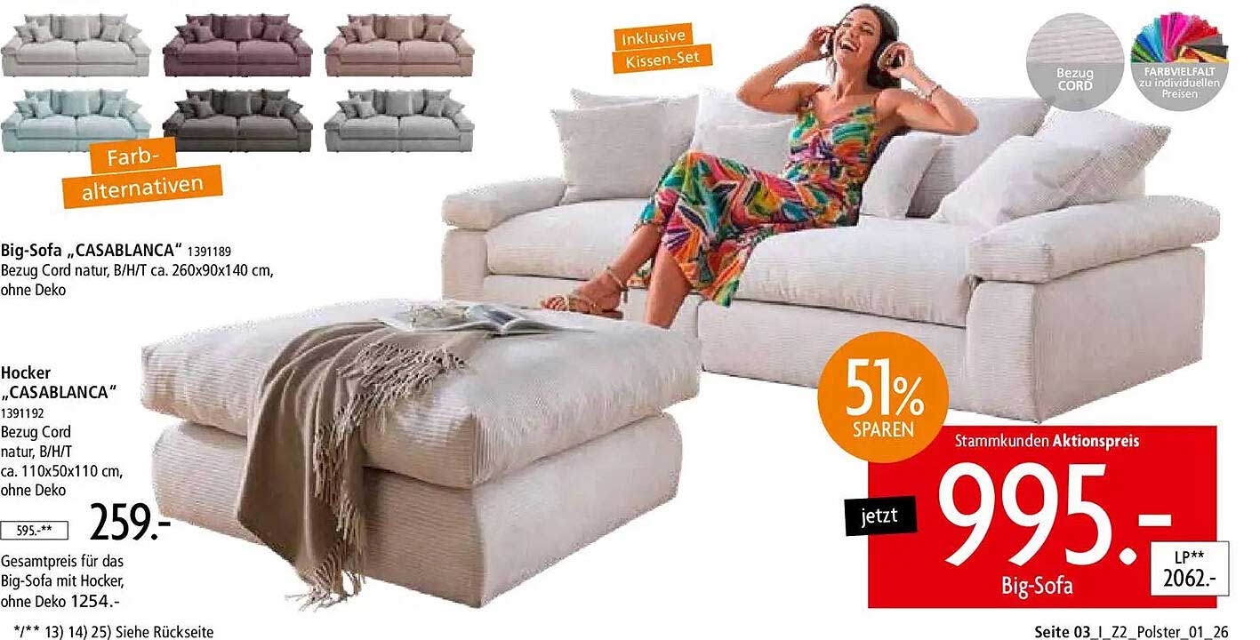 Big-Sofa „CASABLANCA“