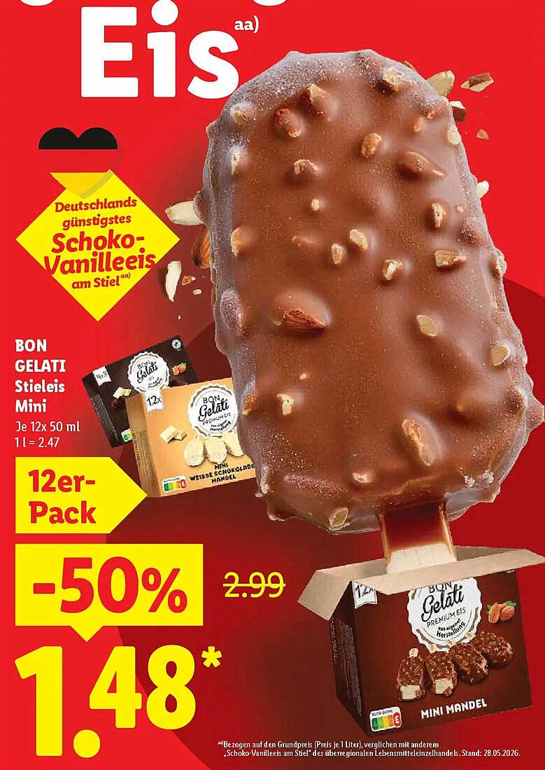 BON GELATI Stieleis Mini 12er-Pack