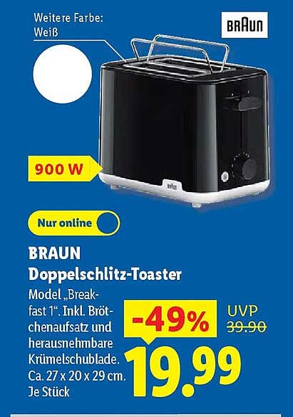 BRAUN Doppelschlitz-Toaster