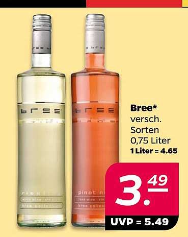 Bree* versch. Sorten 0,75 Liter 1 Liter = 4.65