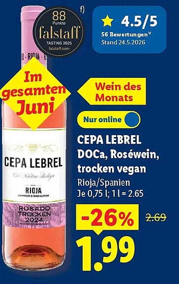 CEPA LEBREL DOCa. Roséwein, trocken vegan