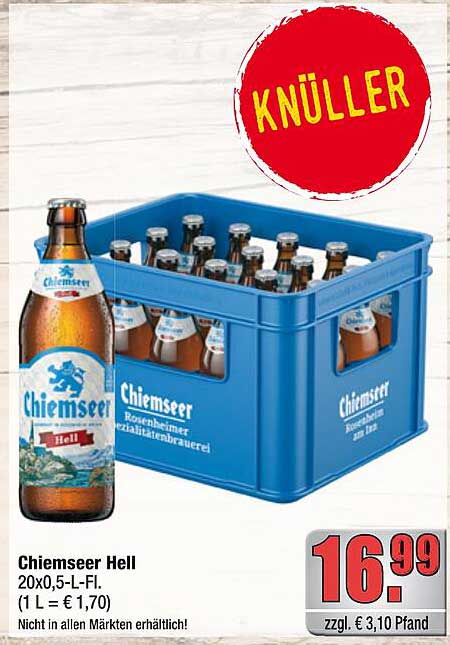Chiemseer Hell 20x0,5-L-Fl. (1 L = € 1,70)