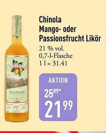 Chinola Mango- oder Passionsfrucht Likör