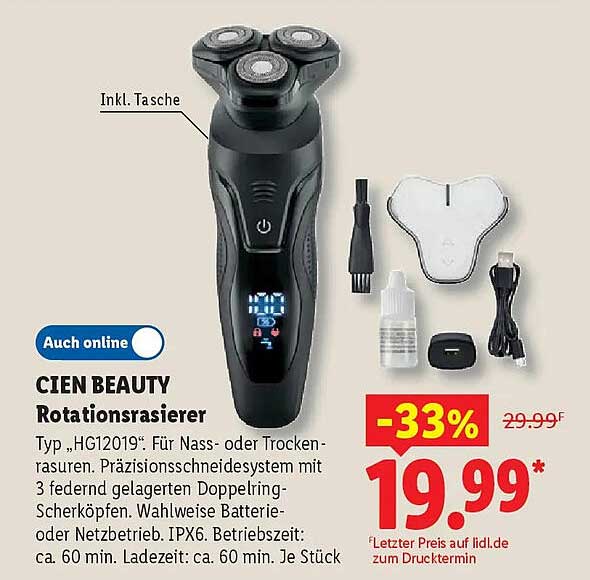 CIEN BEAUTY Rotationsrasierer
