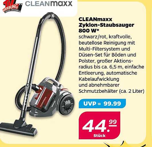 CLEANmaxx Zyklon-Staubsauger 800 W*