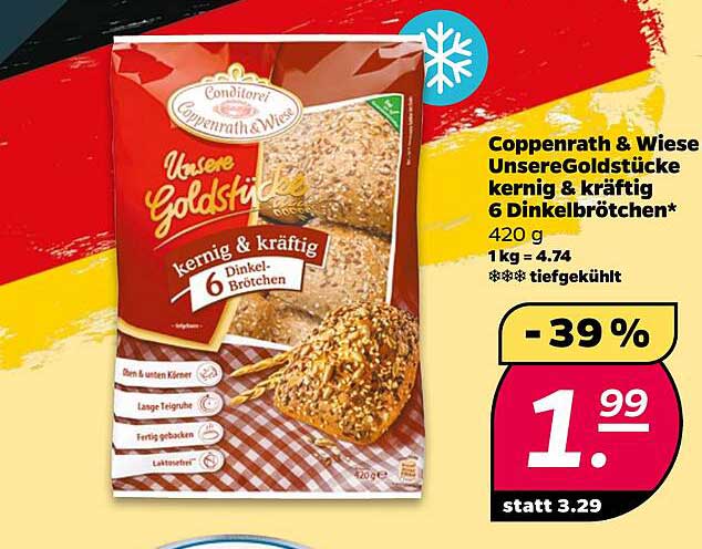 Coppenrath & Wiese UnsereGoldstücke kernig & kräftig 6 Dinkelbrötchen* 420 g