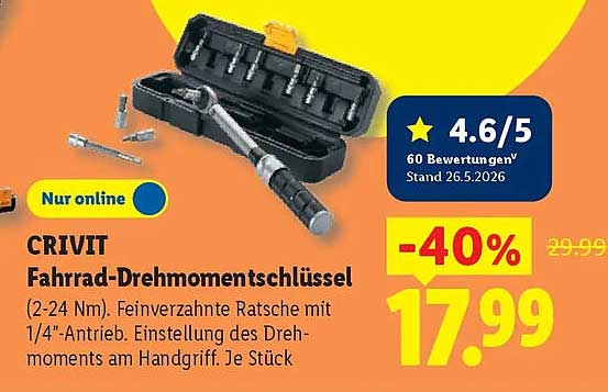 CRIVIT Fahrrad-Drehmomentschlüssel