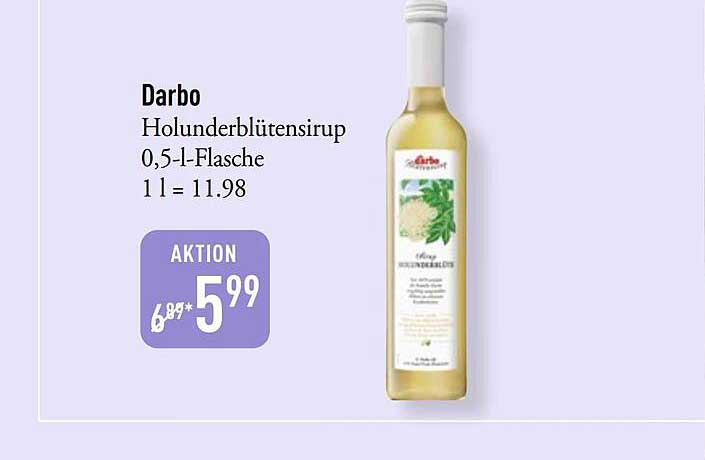 Darbo Holunderblütensirup 0,5-l-Flasche 1 l = 11.98