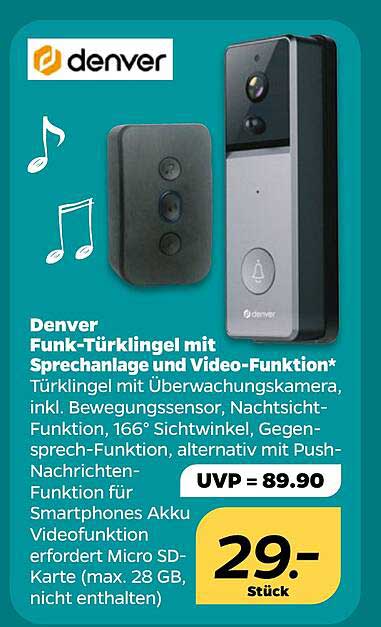 Denver Funk-Türklingel mit Sprechanlage und Video-Funktion*