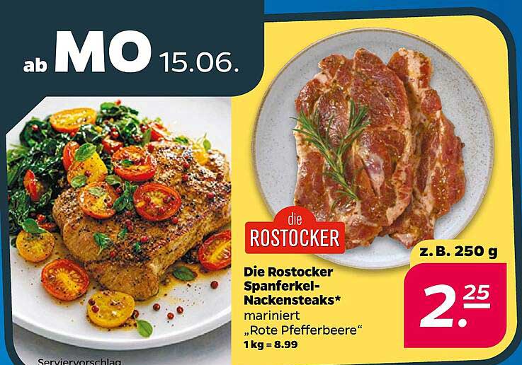 Die Rostocker Spanferkel-Nackensteaks* mariniert „Rote Pfefferbeere“