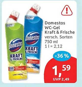 Domestos WC-Gel Kraft & Frische versch. Sorten 750 ml 1 l = 2,12