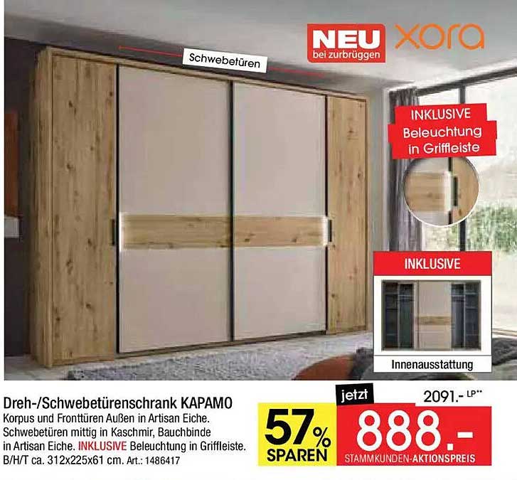 Dreh-/Schwebetürenschrank KAPAMO