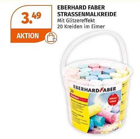 EBERHARD FABER STRASSENMALKREIDE Mit Glitzereffekt 20 Kreiden im Eimer