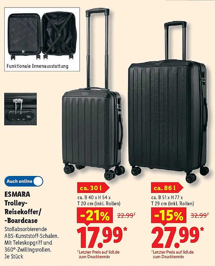 ESMARA Trolley-Reisekoffer/-Boardcase