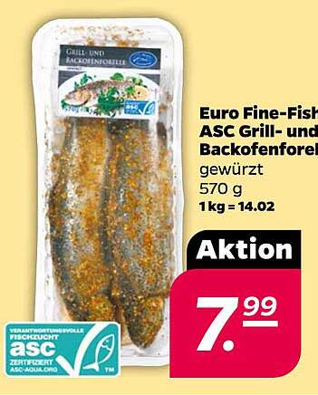 Euro Fine-Fish ASC Grill- und Backofenforelle gewürzt 570 g 1 kg = 14.02 Aktion