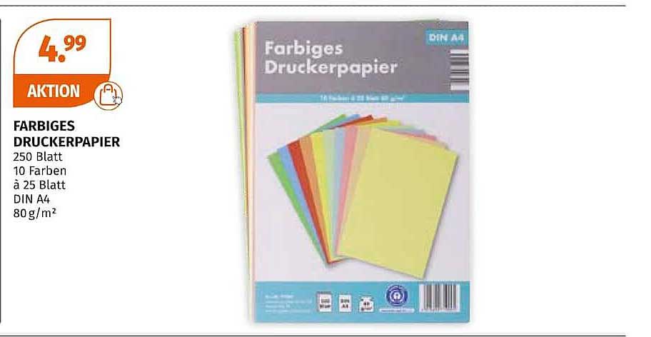 FARBIGES DRUCKERPAPIER