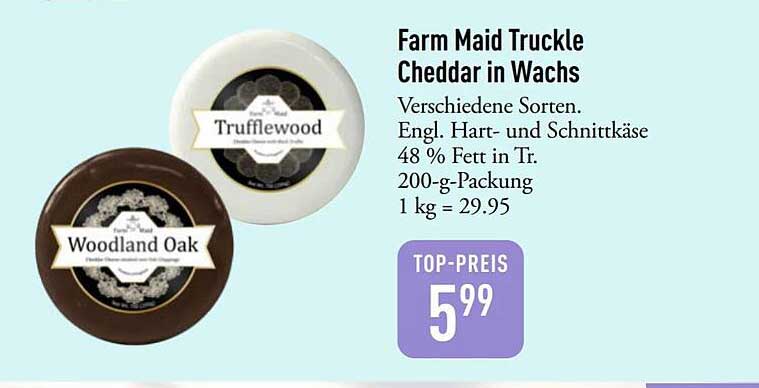 Farm Maid Iruckle Cheddar in Wachs