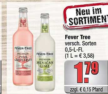 Fever Tree versch. Sorten 0,5-L-Fl. (1 L = € 3,58)