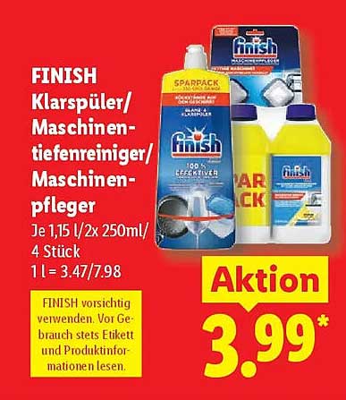 FINISH Klarspüler/ Maschinen-tiefenreiniger/ Maschinen-pfleger